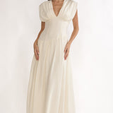 Danicka Asymmetric Waist Maxi Dress Cream