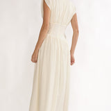 Danicka Asymmetric Waist Maxi Dress Cream