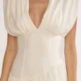 Danicka Asymmetric Waist Maxi Dress Cream