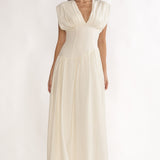 Danicka Asymmetric Waist Maxi Dress Cream