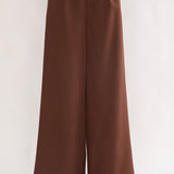 Florene Strapless Split Scarf Pants Chocolate