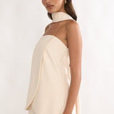 Florene Strapless Split Scarf Top Vanilla