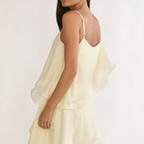 Como Asymmetric Layered Mini Dress Cream