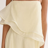 Como Asymmetric Layered Mini Dress Cream