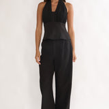 Meri Side Pocket Trouser Pants Black