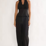 Meri Side Pocket Trouser Pants Black