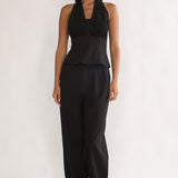 Meri Halterneck Top Black