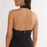 Meri Halterneck Top Black