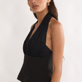 Meri Halterneck Top Black