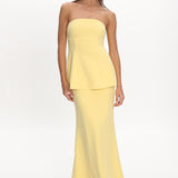 Vicci Strapless Flared Waist Maxi Dress Butter