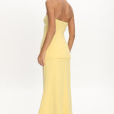 Vicci Strapless Flared Waist Maxi Dress Butter
