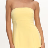 Vicci Strapless Flared Waist Maxi Dress Butter