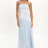 Karielle Asymmetric Drop Waist Maxi Dress Blue