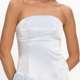 Karielle Asymmetric Drop Waist Maxi Dress Blue