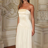 Karielle Asymmetric Drop Waist Maxi Dress Butter