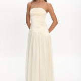 Karielle Asymmetric Drop Waist Maxi Dress Butter