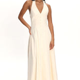 Brea Halterneck Midi Dress Vanilla