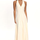 Brea Halterneck Midi Dress Vanilla