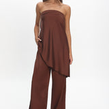 Danita Elastic Waist Pants Chocolate