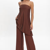 Danita Elastic Waist Pants Chocolate