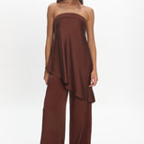 Danita Elastic Waist Pants Chocolate