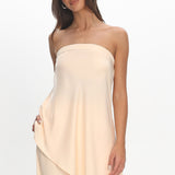 Danita Asymmetric Hem Strapless Top Vanilla