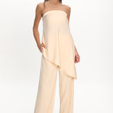 Danita Asymmetric Hem Strapless Top Vanilla