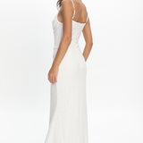 Kianah Pleat Bust Textured Maxi Dress Ivory