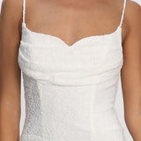 Kianah Pleat Bust Textured Maxi Dress Ivory