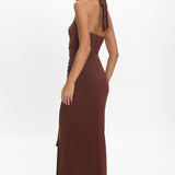 Opera Drape Bust Maxi Dress Chocolate