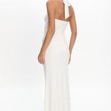 Opera Drape Bust Maxi Dress White