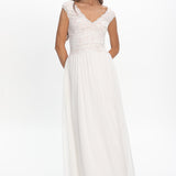 Korinna Lace Bodice Maxi Dress White
