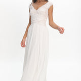 Korinna Lace Bodice Maxi Dress White