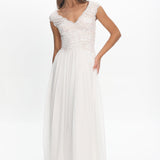 Korinna Lace Bodice Maxi Dress White