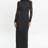 Lucha Lace Sleeve Maxi Dress Black