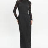 Lucha Lace Sleeve Maxi Dress Black