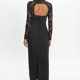 Lucha Lace Sleeve Maxi Dress Black