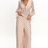 Anessa Straight Leg Pants Polka Dot Cream