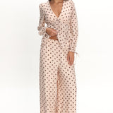 Anessa Straight Leg Pants Polka Dot Cream