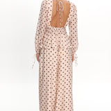 Anessa Straight Leg Pants Polka Dot Cream