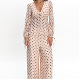 Anessa Balloon Sleeve Top Polka Dot Cream