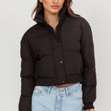 Infatuation Cropped Puffer Jacket Black