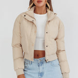 Infatuation Cropped Puffer Jacket White