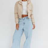 Infatuation Cropped Puffer Jacket White