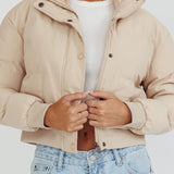 Infatuation Cropped Puffer Jacket White