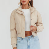 Infatuation Cropped Puffer Jacket White
