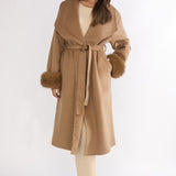Zannora Faux Fur Coat Camel