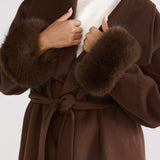 Zannora Faux Fur Coat Chocolate