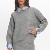 Marvelle Knit Mini Skirt Grey