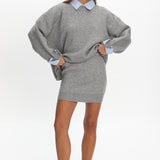 Marvelle Knit Mini Skirt Grey